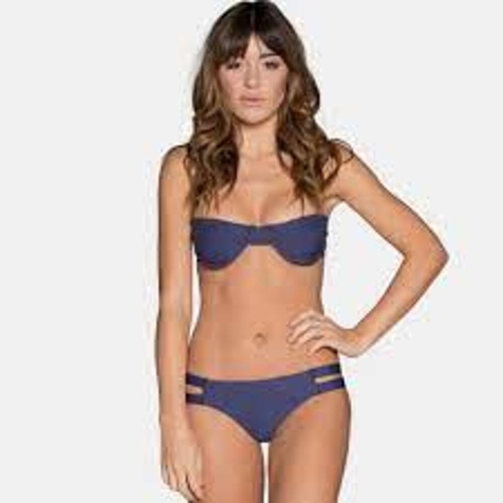 NEW! Tavik Bikini Bottoms Chloe Full Bottom Ribbed Cobalt BLue - S